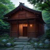 公公媳妇导航站主编沈墨言的工作照，戴着细框眼镜坐在暗色调书桌前，背后是满墙的资料便签，神情专注沉稳